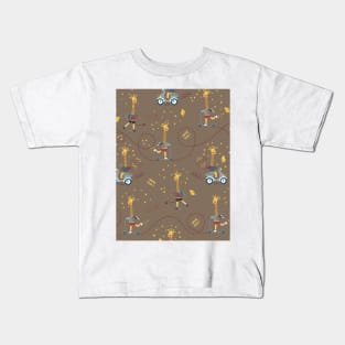 Cool giraffe brown background Kids T-Shirt